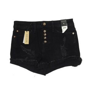 River Island Distressed Black Jean Shorts